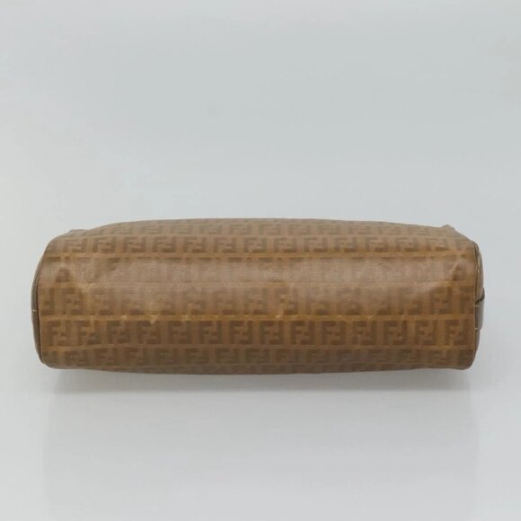 FENDI Zucchino Canvas Clutch Bag PVC Vintage Beige Auth am8012 - Picture 6 of 16